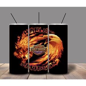 Harley Davidson 20oz tumbler 🔥🔥 With Straw New Many Designs To Pick From!